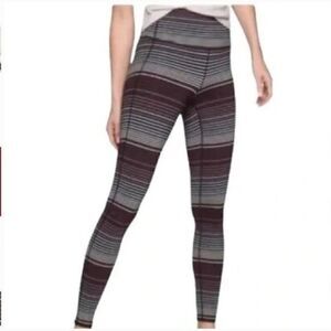Athleta Striped Full Length Leggings, Sz M